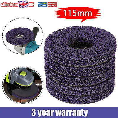 5X 115mm 4.5  Poly Strip Wheel Discs Paint Rust Remove Abrasive Angle Grinder UK • £13.28
