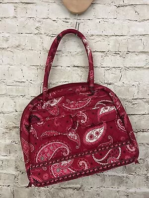 Vera Bradley Bowler Handbag Mesa Red Retired Rare Excellent Condition • $30