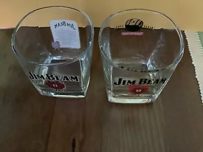 Jim Beam Set Of Two Bourbon Whiskey Glasses • $19.95