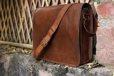 Mens Genuine Messenger Vintage Leather Satchel Man HandBag Laptop Briefcase Bag • $69.08