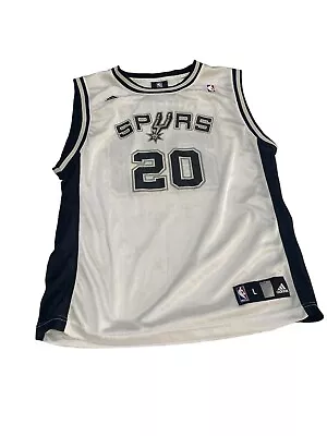 Preowned Adidas NBA San Antonio Spurs #20 Manu Ginobili Youth Jersey Size L R1 • $40