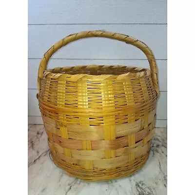 Vintage Woven Wicker Garden Vegetable Basket • $40