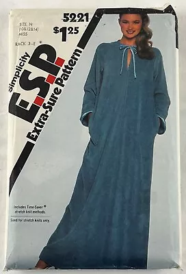 Vtg OOP Simplicity Sewing Pattern 5221 80s Robe Or House Coat Sz 10 12 14 Cut • $8