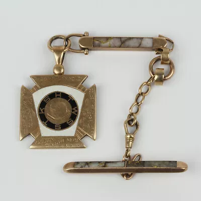 14k Gold Masonic Knights Templar Fob Golden Gate Lodge San Francisco • $1439