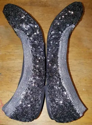 Mossimo Supply Co Ballet Flats Black/silver Size 9 Sequins • $12