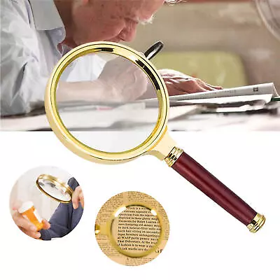 10X Vintage Magnifying Glass Maritime Brass Magnifier With Sandalwood Handle  • $21.19