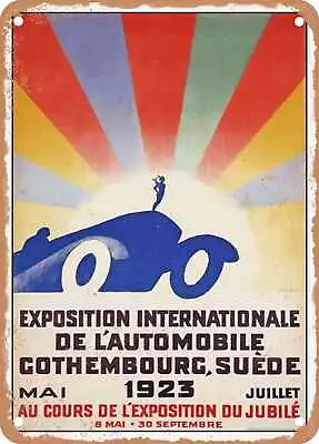METAL SIGN - 1923 Exposition International De L'Automobile Gothembourg Suede • $21.95