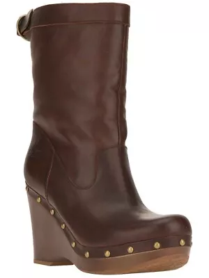£79.99 • Buy Ugg® Australia Carnagie Mahogany Leather Clog Boots Uk 7.5 Eur 40 Usa 9 Rrp £245