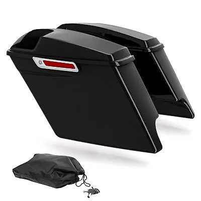 5  Stretched Hard Saddlebags W/ Speaker Grills Fit For Harley Touring 1993-2013 • $279.80