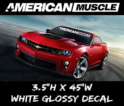 AMERICAN MUSCLE CAR MURICA Windshield Banner Premium Decal Sticker Racing US 341 • $14.99