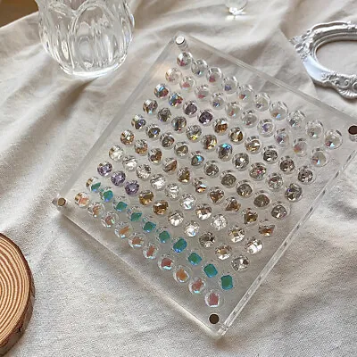 100 Grids Clear Acrylic Diamond Gemstone Beads Nail Art Storage Organizer Holder • $10.55