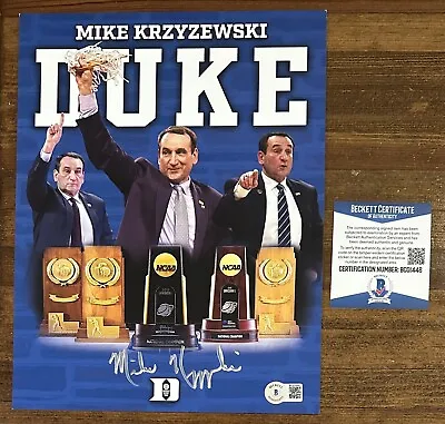 Mike Krzyzewski Duke Basketball Signed 8.5x11 Photograph BAS Beckett Autograph • $129.99