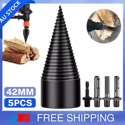 $14.49 • Buy 5x 42mm High Speed Twist Firewood Drill Bit Wood Splitter Splitting Cone Driver