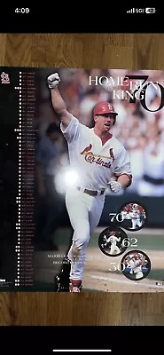 Vintage Mark McGwire Home Run King 1998 Poster St Louis Cardinals New 23  X 35  • $13