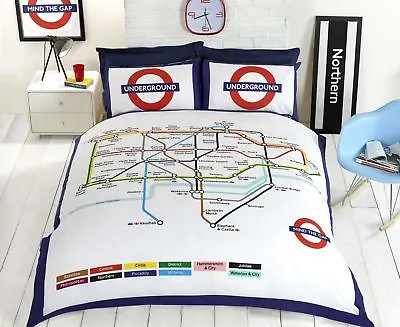 London Underground Tube Map Quilt Duvet Cover & P/cases Bedding Bed Sets 3 Sizes • £20.99