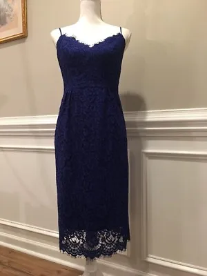 New J Crew Perfect Party Dress Bright Indigo Blue Sz 4 H2456 • $110