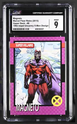 2015 Marvel Fleer Retro Design 1992 Impel Magneto #8 CGC Graded 9 Mint • $39.95