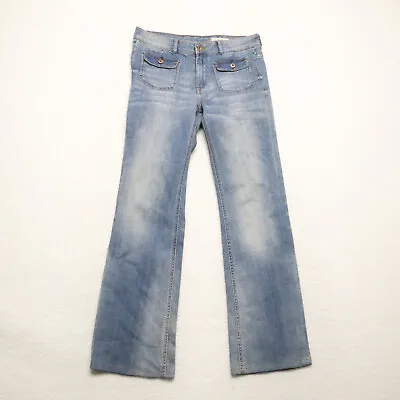 H&M &Flary Women's Size 28x32 Blue Flared Leg Medium Wash Stretch Denim Jeans • $11.47