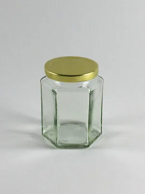 £37.80 • Buy 12oz (Hex) Hexagonal Glass Jar For Food Jam Chutney Pickle Honey Favours Sweets