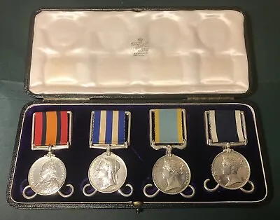 Royal Navy Long Service Medal RN QSA Egypt Crimea  Menu Holders HMS Gibraltar • £849