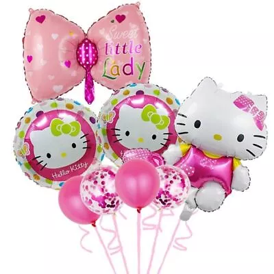 8pcs Hello Kitty Foil Balloon Set Birthday Decorations Kids Party Theme Supplies • $9.99