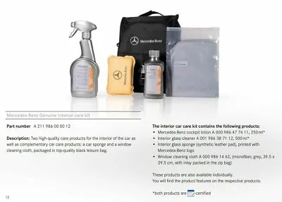 New Genuine Mercedes-Benz Interior Car Care Product Kit OE 211986000013 • $75.02