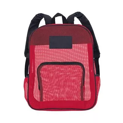 Heavy Duty Semi-Transparent Mesh Backpack See Through - Red • $15.16