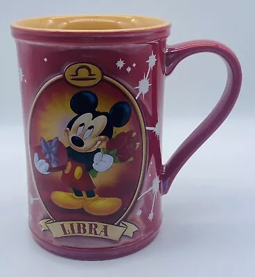 Disney Store Red Iridescent Mickey Mouse Zodiac Sign Libra Coffee Mug 20 Oz • $13.50