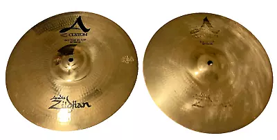 Zildjian A Custom 14  Hi Hat Cymbals Pair Drum Set Brilliant A20512 A20511 • $249.95