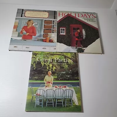 Lot Of 3 Martha Stewart's Books Parties Organization Holiday Food Cooking • $26.99