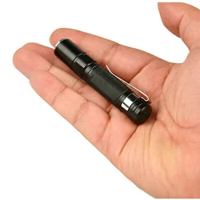 Mini LED Flashlight Pocket Clip Bright Outdoor Camping AAA Battery Micro-Torch • £4.49