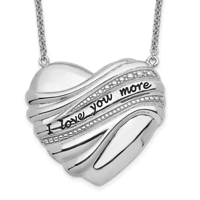 925 Sterling Silver Vintage I Love You More 18 Inch Chain Necklace • $117