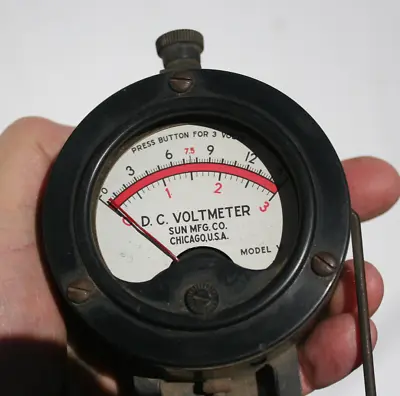 Sun Vintage DC Voltmeter Tool Gauge - Model V • $19