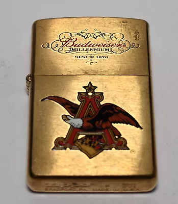 $74.95 • Buy Vintage 2000 Budweiser Millenium Since 1876 Brass Zippo Lighter Sealed Unfired