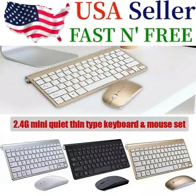 Mini Wireless Keyboard With Mouse Set Waterproof 2.4G For Mac Apple PC Computer • $11.89