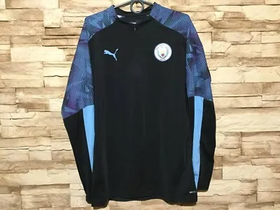 MANCHESTER CITY 2019 2020 1/4 Training Football Soccer Track Top Puma Sz M • $39.99