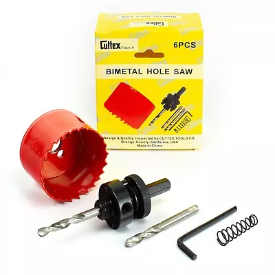 1-3/8 (35mm)Cuttex Tools Bi-Metal Hole Saw Kit 6 PCS Set %8 CoMAX 40mm Depth • $12.95