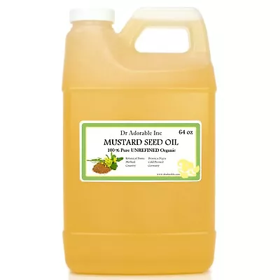 64 Oz/half Gallon Organic Mustard Seed Carrier Oil Cold Pressed Pure  • $32.99