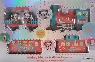 Disney 100 Special Edition Mickey Mouse Holiday Express 36 Piece Train Set • $85.99