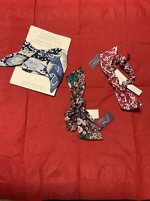 Jcrew  / Jjill Liberty  Bow  Scrunchi Mountain Primrose  And/or /isilk Scarf Nwt • $22