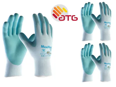 3 X ATG MaxiFlex Active Gloves Aloe Vera Impregnated Washable 34-824 Touchscreen • £16.99