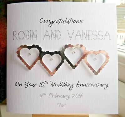 £4 • Buy  Personalised Tin 10th Wedding Anniversary Card Special Couple Husband Wife