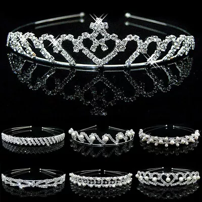 $3.62 • Buy Wedding Bride Hair Band Flower Headband Pearl Headwear Crystal Crown Party Decor