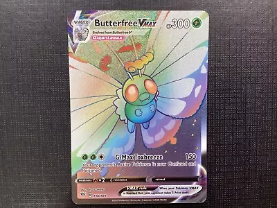 Pokemon Butterfree Vmax 190/189 Rainbow Secret Rare Darkness Ablaze 2020 LP • $8