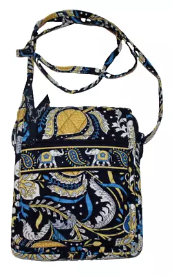 Vera Bradley Blue & Yellow Paisely Travel Crossbody Purse Bag Elephants • $9.97