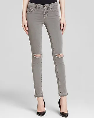 J Brand 811 Distressed Ripped Mid Rise Skinny Jeans Pants In SILVER FOX 26  • $34.99
