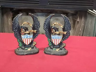 HUBLEY No. 855 Cast Iron American Eagle & Shield W/13 Stars Book Ends • $40