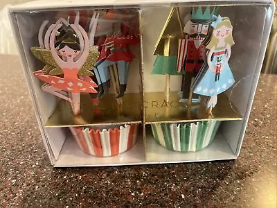 Meri Meri  Nutcracker Cupcake Kit Party Pick Christmas Bake Cup Liners For 24 • $9.94