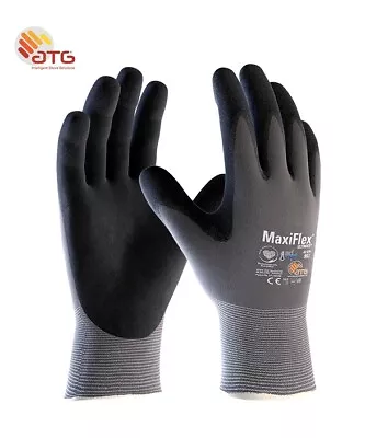 ATG Maxiflex Ultimate Gloves Palm Coated AdApt S-XL 4 Pair Pack 42874 Breathable • £19.99