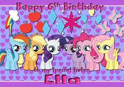 My Little Pony - A5 Personalised Birthday Card - ANY -  Age Relation Name • £2.95